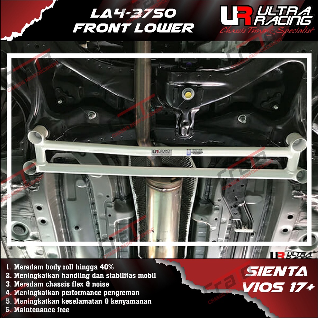 Aksesoris Stabiliser ULTRA RACING Safety Bar - Front Lower Bar 4 Points - Toyota Sienta Vios 17+ - L