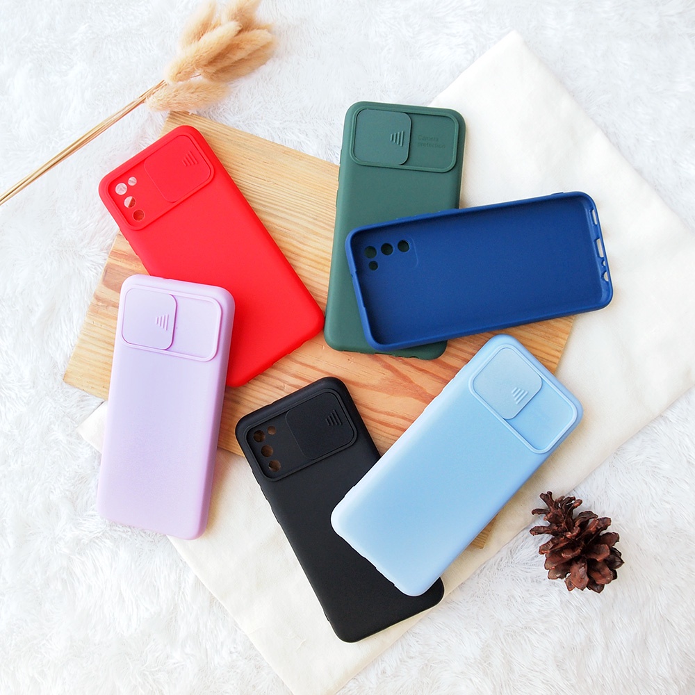 SOFTCASE SLIDE CAMERA SAMSUNG A31 A12 A51 A52 A72 A01 A01 CORE A02 A02S A20S A32 CASE LENS COVER POLOS