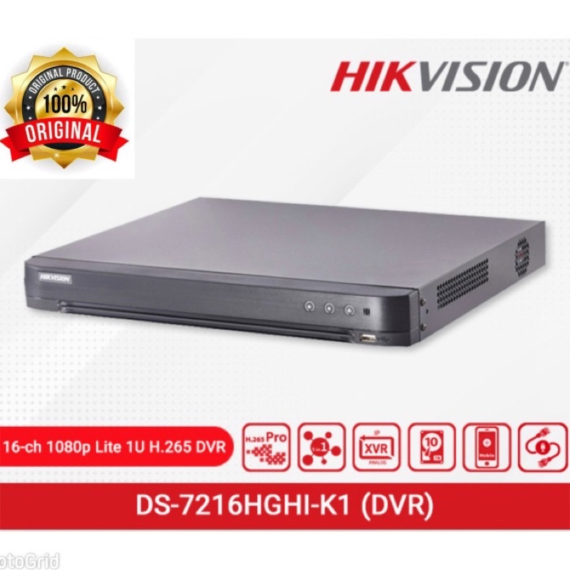 DVR 16 CH HIKVISION CHANNEL DS 7216 HGHI F1 N CLOUD 7200 SERIES TURBO HD 1080P GARANSI RESMI