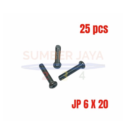 Baut JP 6 X 20 PUTIH Per 25 PCS