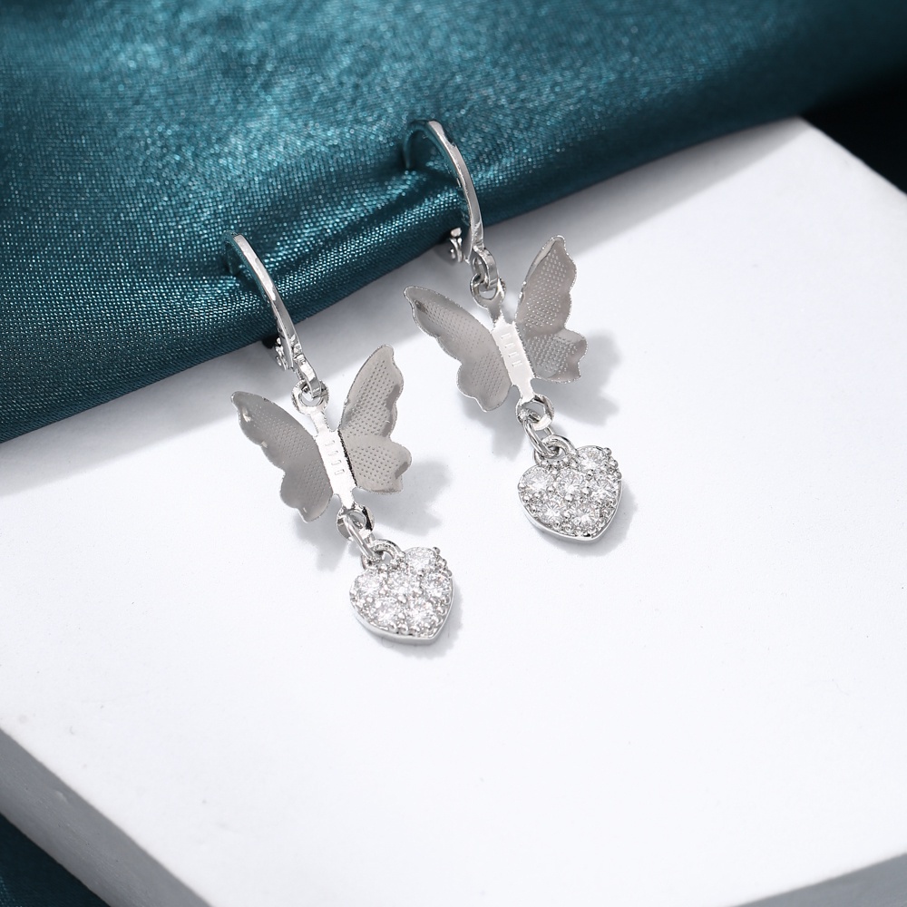 Anting Kupu  Kupu Titanium Gantung Hijab  Butterfly  Anak Anti Karat / D181