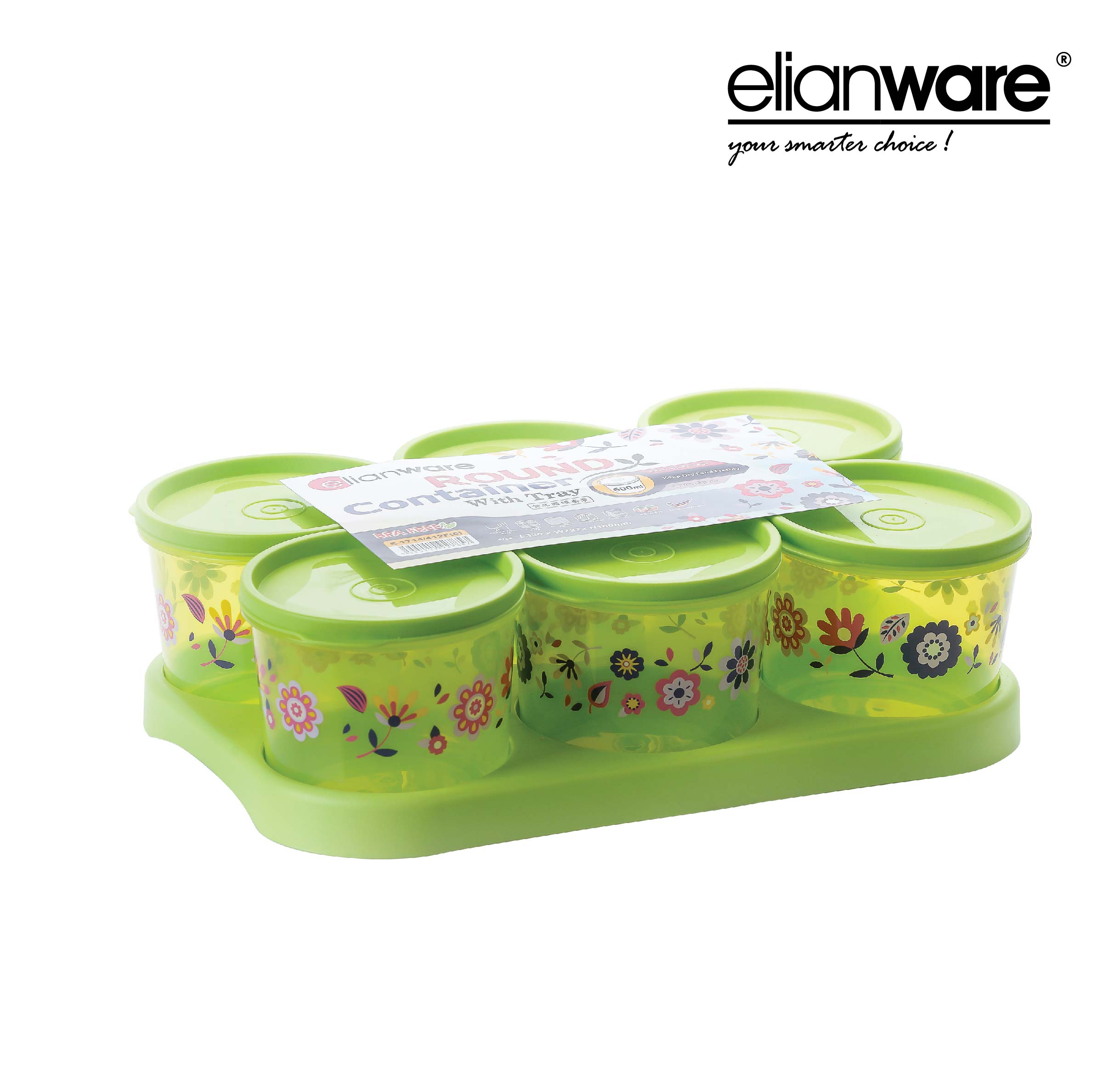 ELIANWARE Toples Canister Set, Candy Tray, Organiser (6Pcs/Pack) BPA Free, PP
