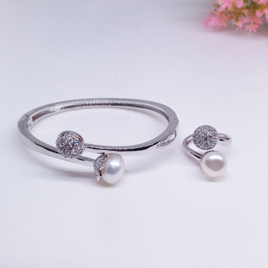 gelang mutiara air tawar | gelang mutiara air tawar asli lombok | set gelang dan cincin