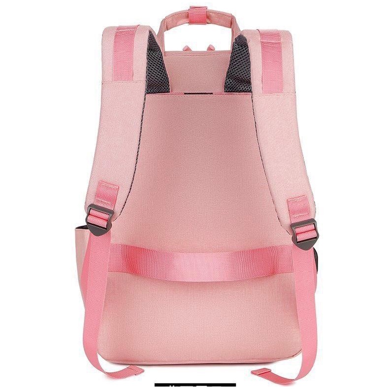 Tas Laptop Backpack Ransel Nylon Waterproof 14 15 16 inch with USB Port hitam abu pink