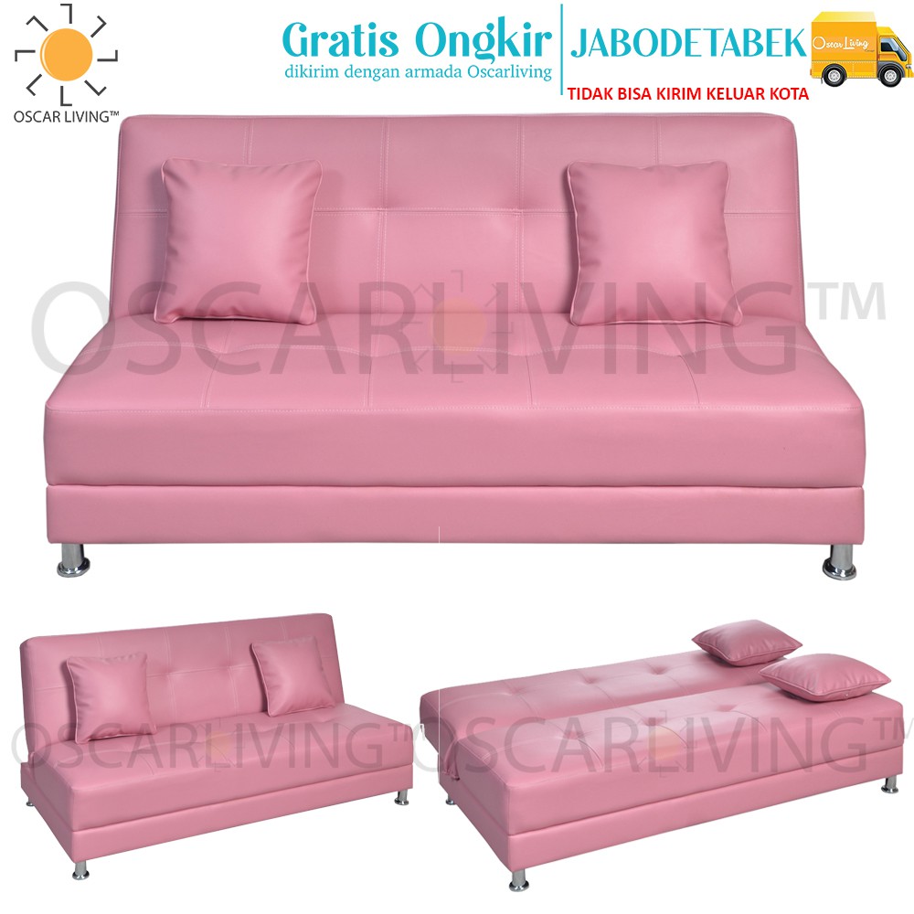 OLC Sofabed Luxio Pink / Sofa Bed Minimalis / Sofa Tidur [Khusus Jabodetabek]