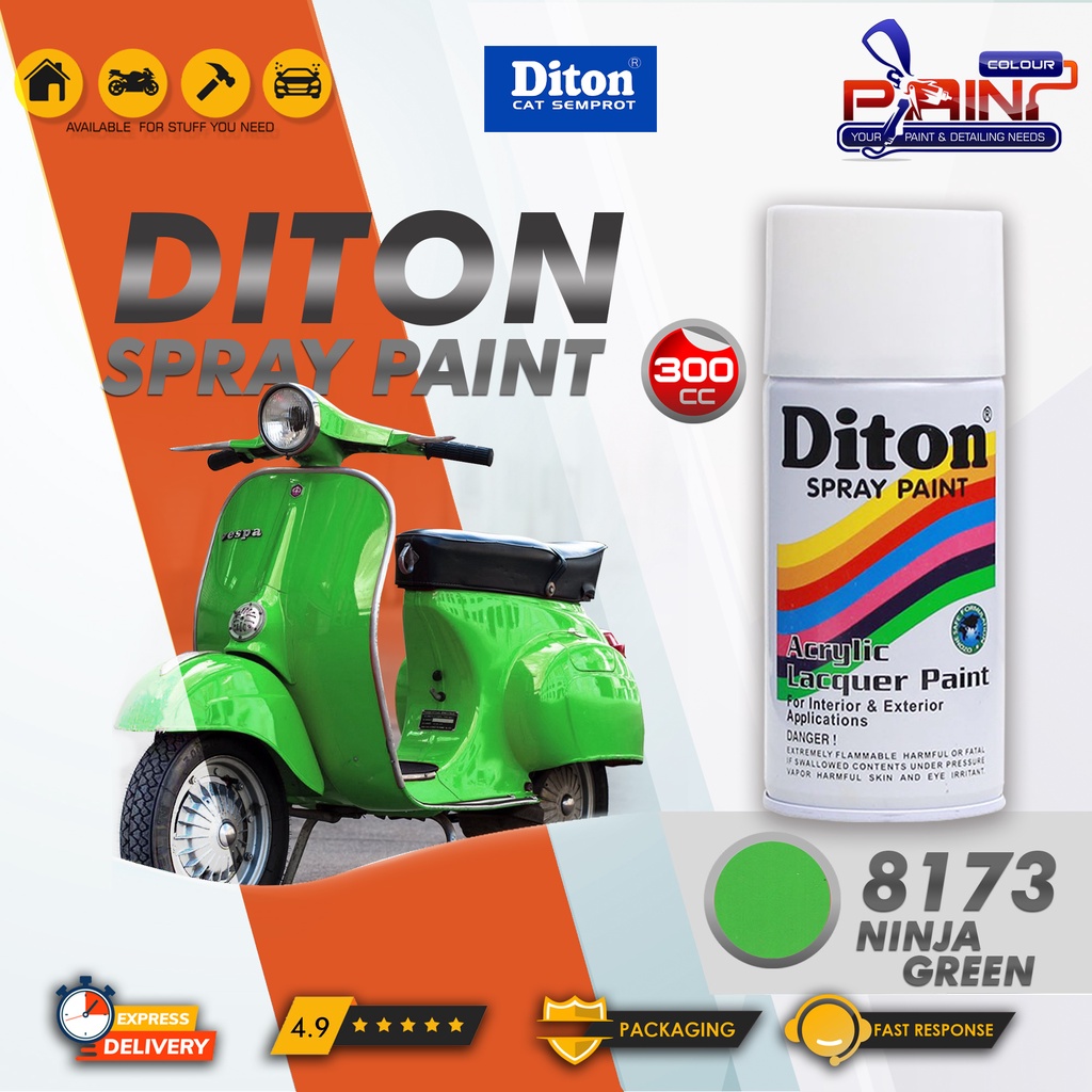 Diton 8173 Ninja Green Cat Semprot/Pylox/Samurai Motor/Helm/Gundam