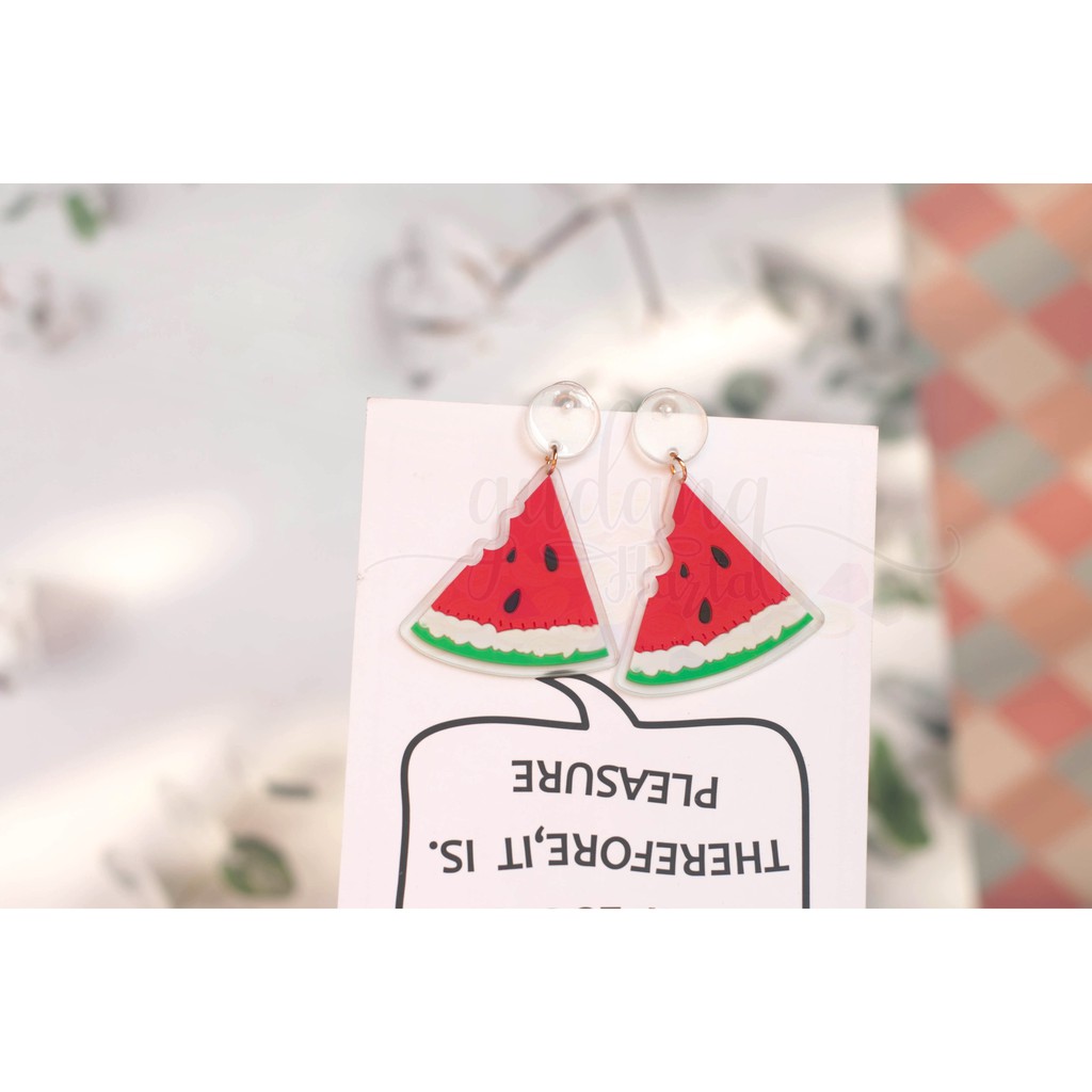 Anting Stud Summer Fruits Nanas Strawberry Semangka Watermelon Lucu GH 203410