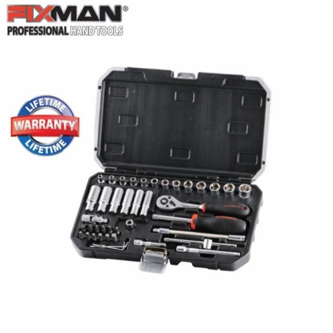 Fixman Set Kunci Shock 42 Pcs Set Socket Tools 1/4 Inch