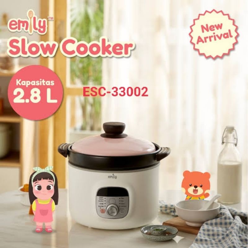 Emily Slow Cooker 2.8L ESC-33002 - Emili Slow Coker 2,8Liter - 2.8 Liter Baby &amp; Family Food Maker Mpasi Bayi