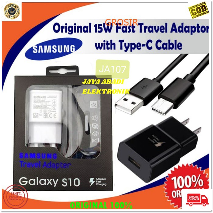 J107 SAMSUNG CHARGER TYPE C TIPE C S10 SUPER FAST CHARGING ADAPTOR TRAVEL ADAPTER ANDROIT CHARGE J107  charger s10 note 10 ten kabel data usb tipe c type adaptive super fast charging adaptor travel adapter androit cas casan quick charge quallcomm