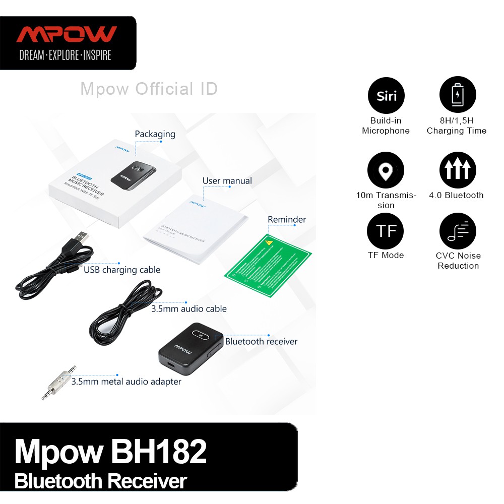 MPOW Portable Bluetooth Aux Adapter - MPBH182