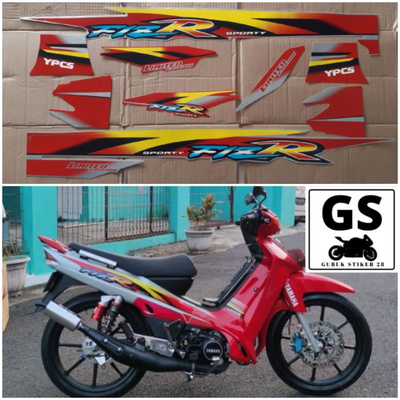 STRIPING STIKER LIS BODY MOTOR YAMAHA FIZ R LIMITED EDITION MERAH SILVER LE