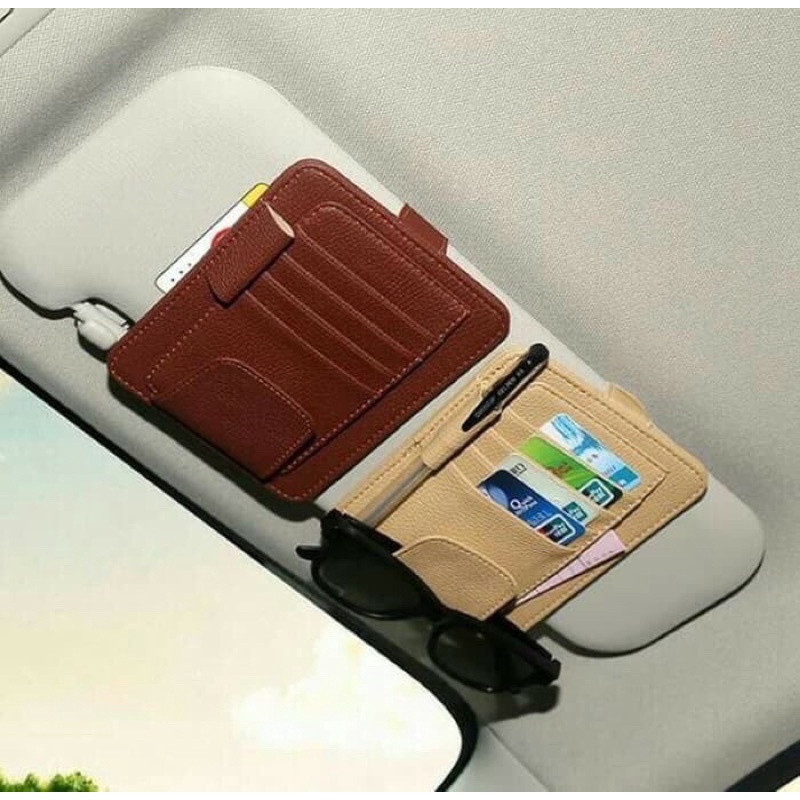 DOMPET KARTU E TOLL CARD HOLDER SUN VISOR MOBIL CAR ORGANIZER KARCIS PARKIR