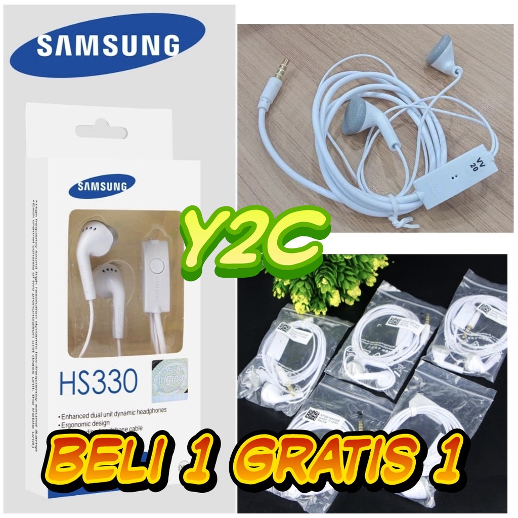 PROMO BELI 1 GRATIS 1 HANDSFREE EARPHONE SAMSUNG HS-330 / GALAXY J1 ACE MADE IN VIETNAM ORIGINAL OEM