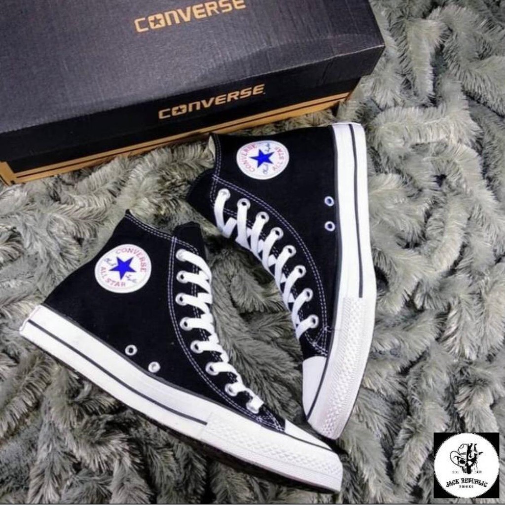 (BISA COD ) SEPATU PRIA CASUAL CONVERSE ALLSTAR BOOTS HIGH GRADE ORIGINAL IMPORT-HITAM PUTIH