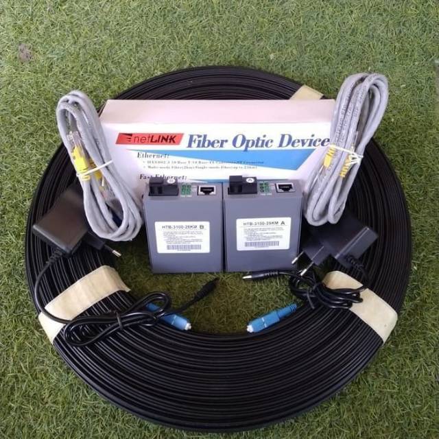 Converter HTB 3100 Sepasang + dropcore 250M Siap Pakai