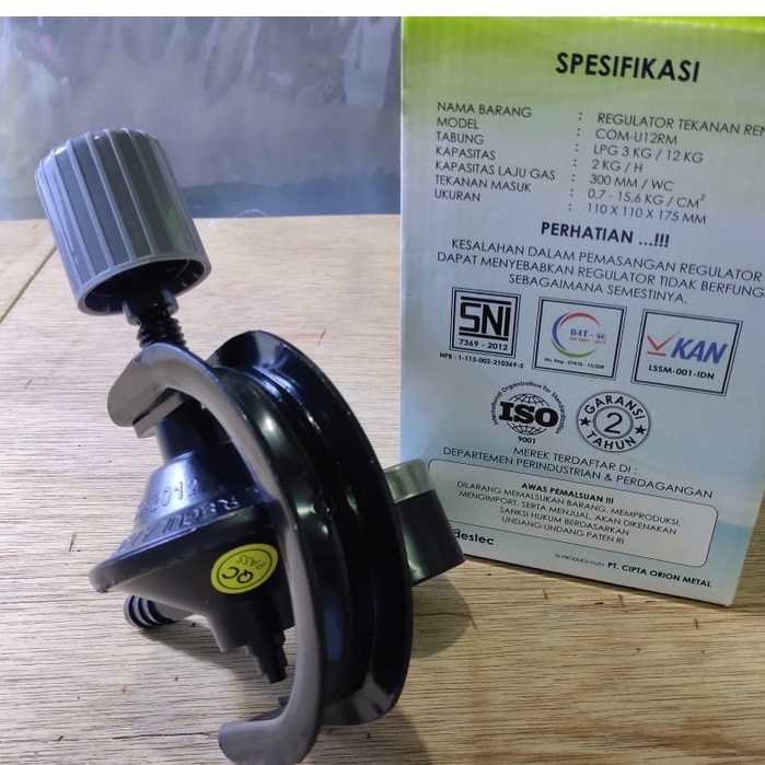 KEPALA GAS COM + METER COM-U12RM BLACK/KEPALA GAS REGULATOR