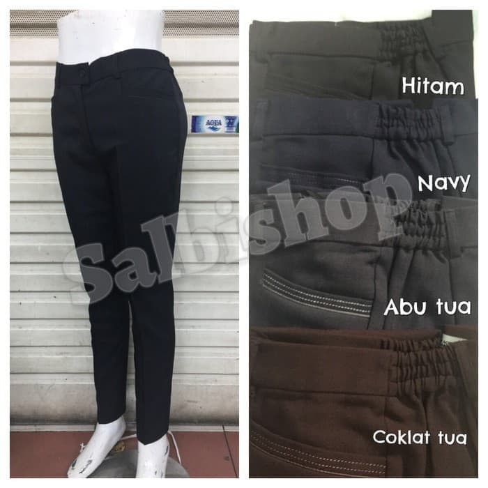 celana kerja wanita celana bahan syakira kancing resleting
