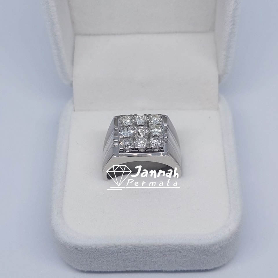 (Ready) Cincin Berlian Pria Natural Berlian Banjar Asli Original Diamond Intan Perak Murah
