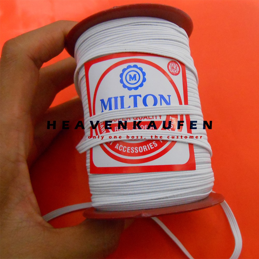 Karet Elastis C4 Putih Lebar 4 mm Meteran Murah (Elastic)