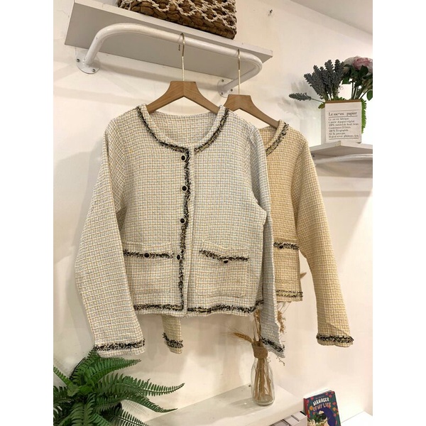 Savina Tweed Cardigan Premium Import
