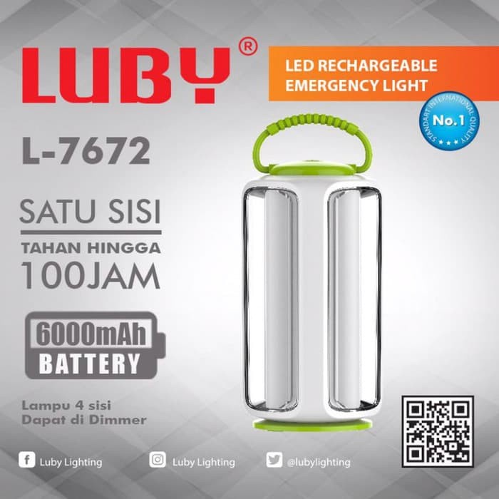 COD Lampu Emergency Luby 7672 4 Sisi / Lampu Darurat Luby L 7672 4 Sisi CAHAYA PUTIH