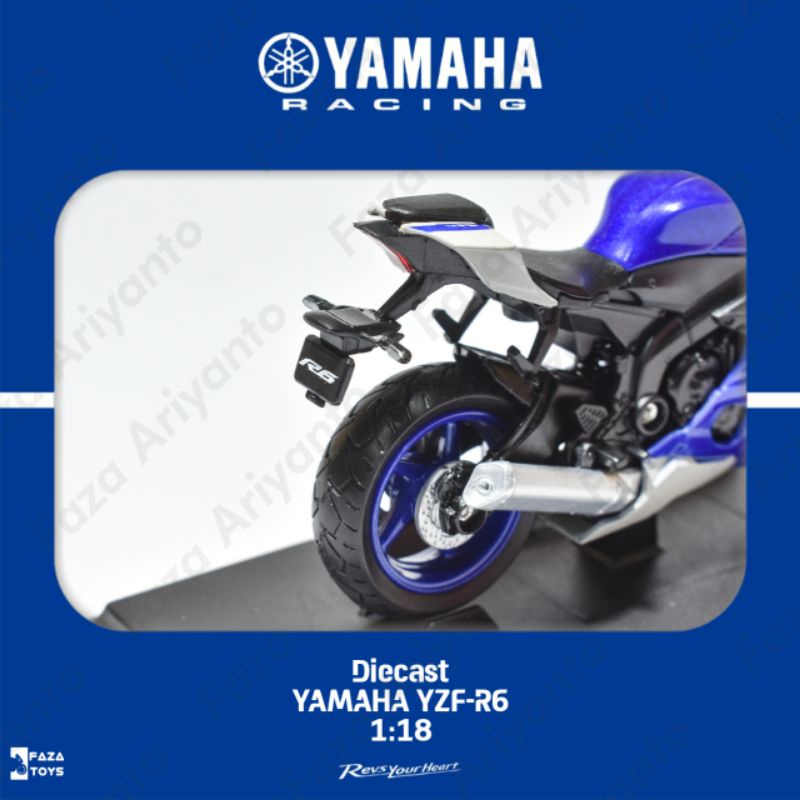 YAMAHA Blue YZF-R6 MOTORCYCLE DIE CAST NEWRAY DIE-CAST 1:18 SCALE NEW! 