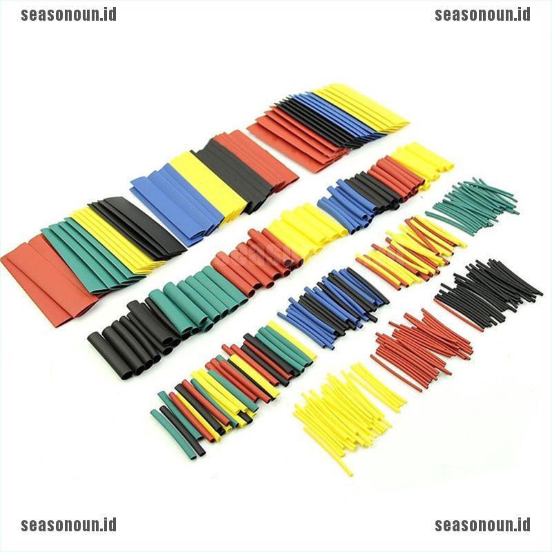 【un】328 Pcs 5 Colors 8 Sizes Assorted 2:1 Heat Shrink Tubing Wrap Sleeve Kit t