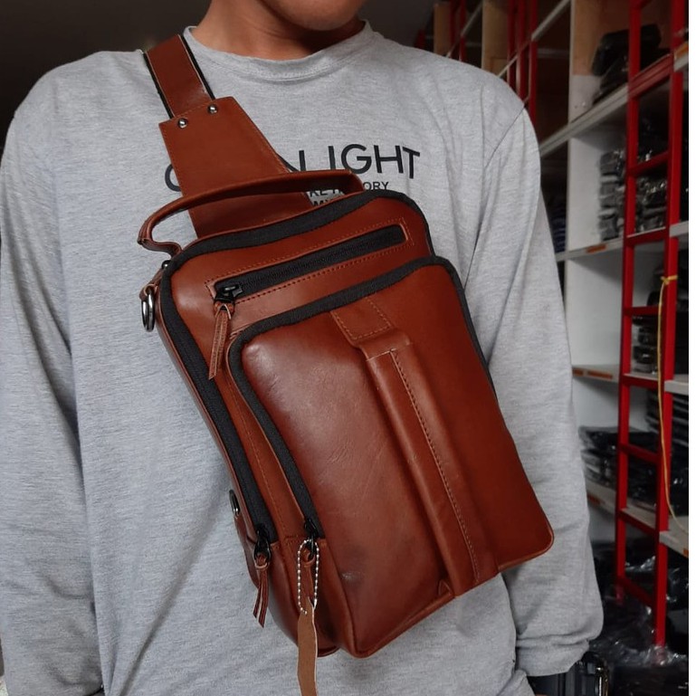 Tas Kulit Asli Selempang Kulit Tas Jinjing Shoulder Sling Tas Kulit Asli Selempang Kulit Tas Jinjing Shoulder Sling