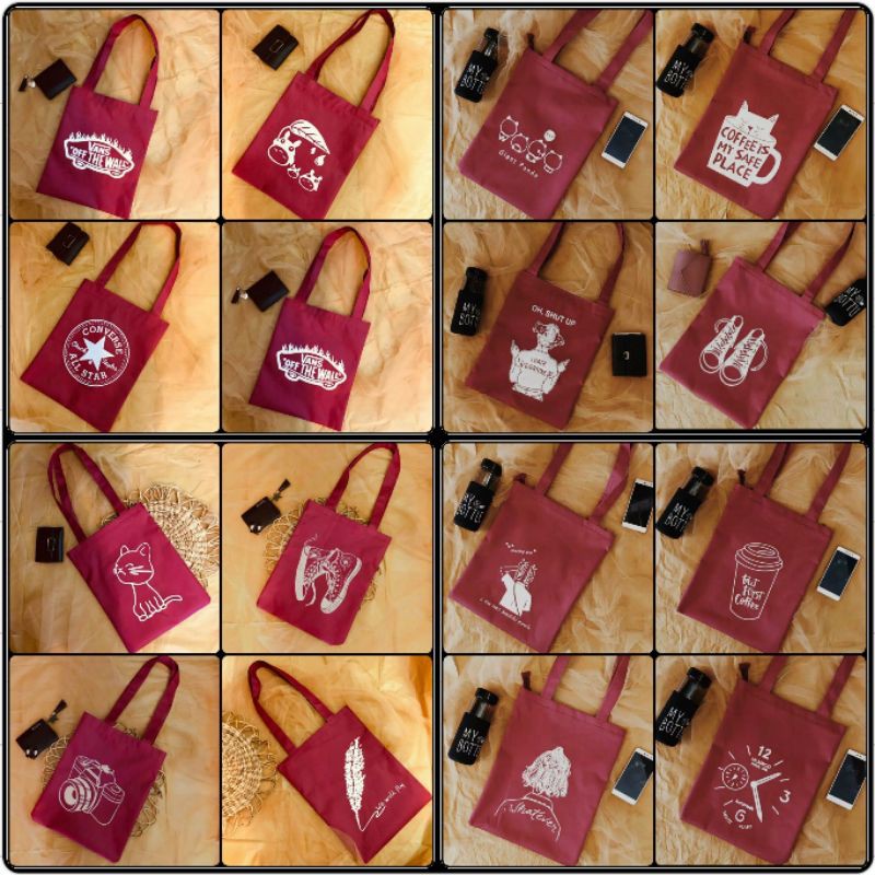 [RESLETING] Vinderu Totebag MAROON / TAS TOTE KANVAS