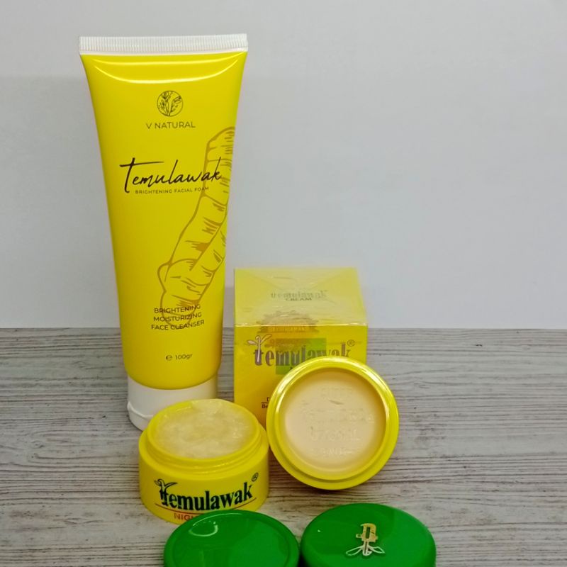 Paket Cream Temulawak Susun Malaysia+Facial Foam V Natural Temulawak