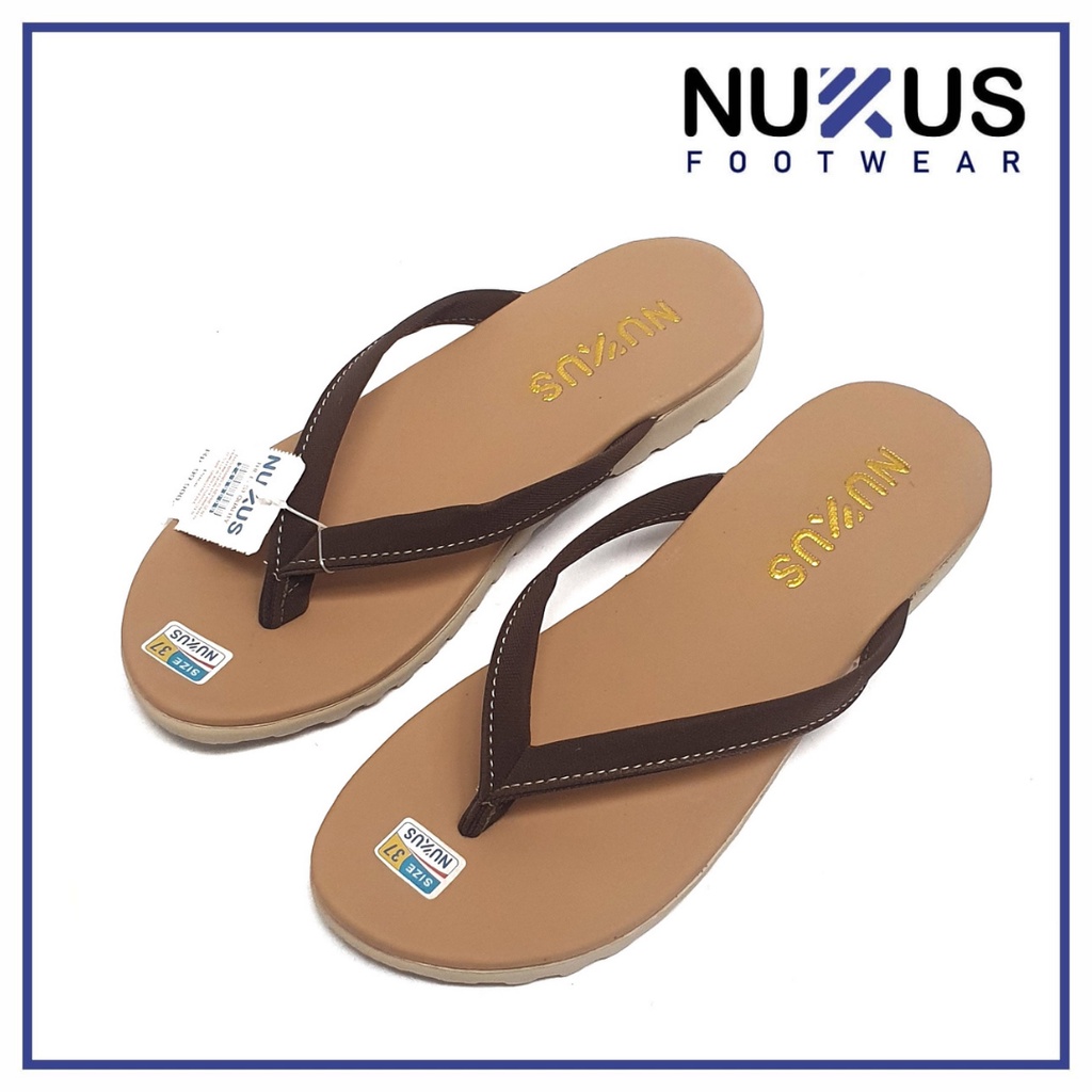 Nukus Sandal Japit Wanita Coklat Tua - JPW