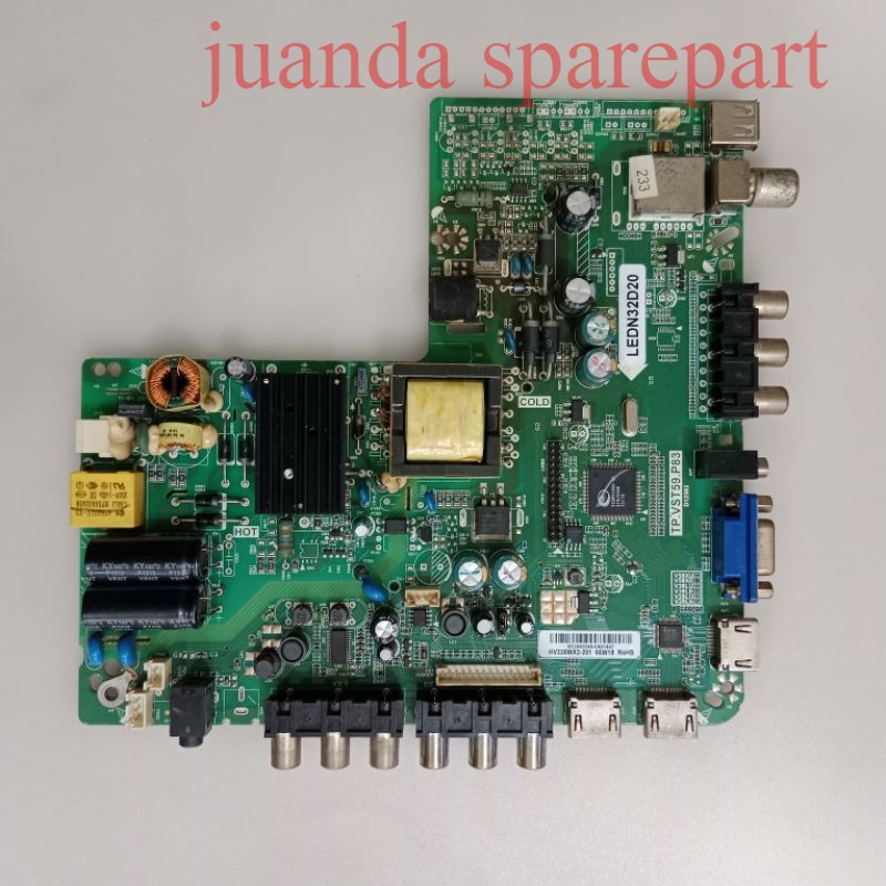 mainboard mb mesin tv led POLYTRON PLD 32D522 modul tv mobo mesin tv polytron led ori