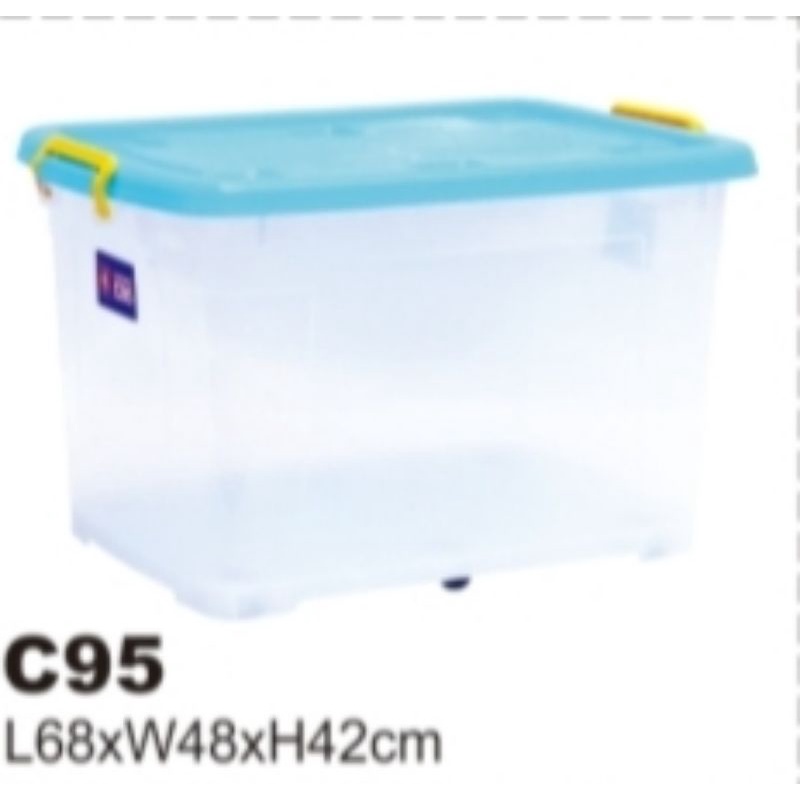 Container box plastik 95Liter/box plastik/box roda/box tutup/big boxer/kotak mainan/kotak surat/box 