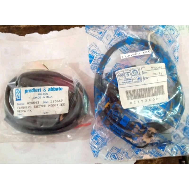 saklar lampu dan saklar sen set Vespa Excel pxe Strada original PA Ricambi BREVETATTATO