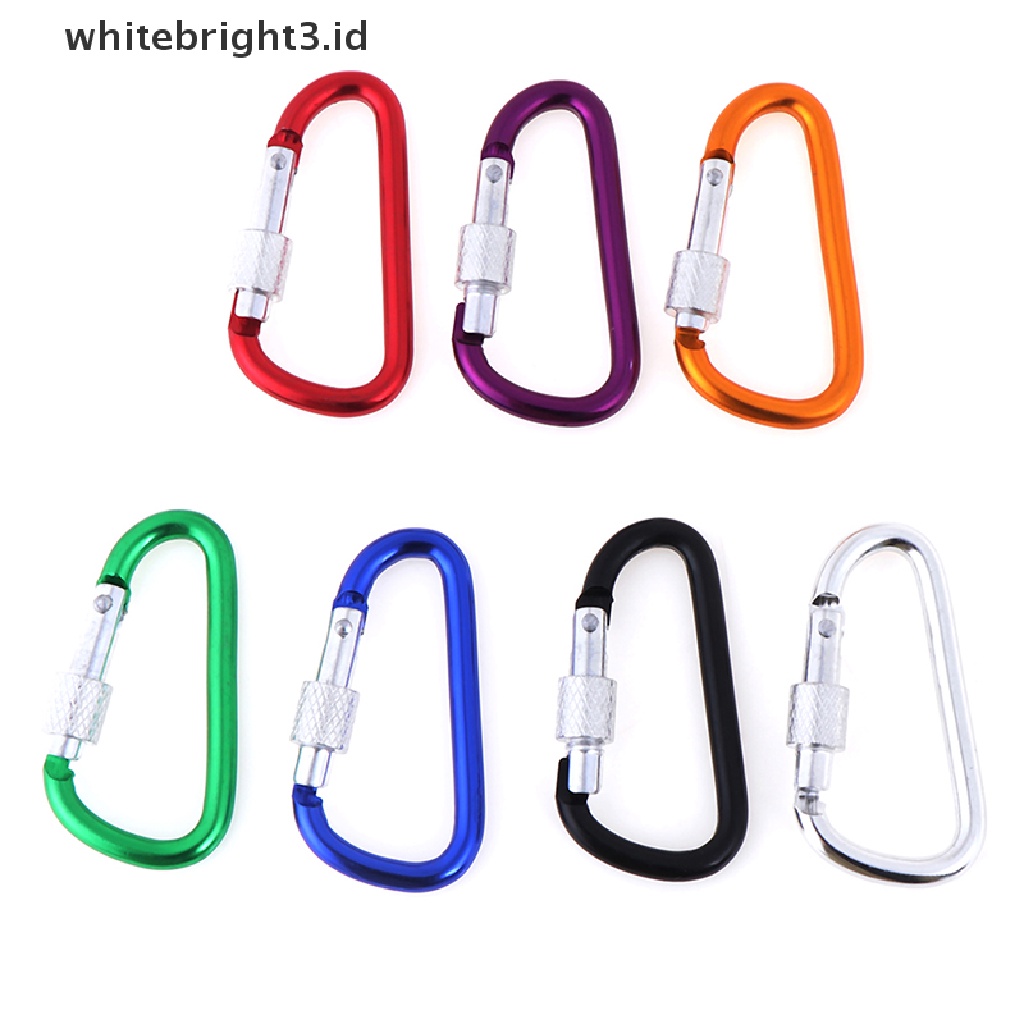 (whitebright3.id) 2pcs Carabiner Bentuk D Bahan Aluminum Untuk Outdoor