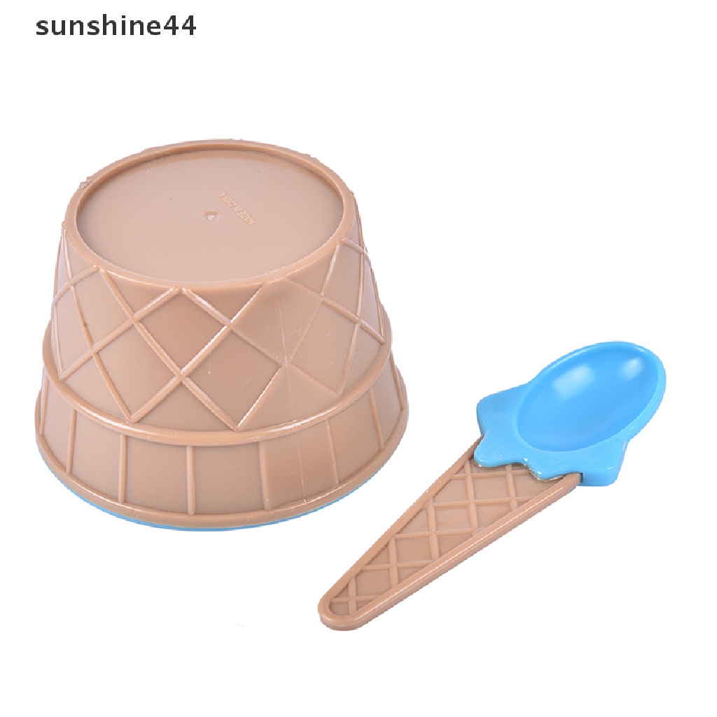 Sunshine Mangkuk Es Krim / Dessert Dengan Sendok, 6 Warna