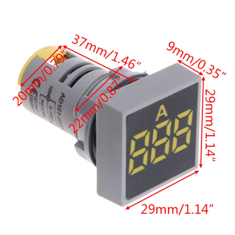 Gro AC 20-500V Voltmeter Square Panel 22mm LED Untuk Main Komponen Elektronik Square