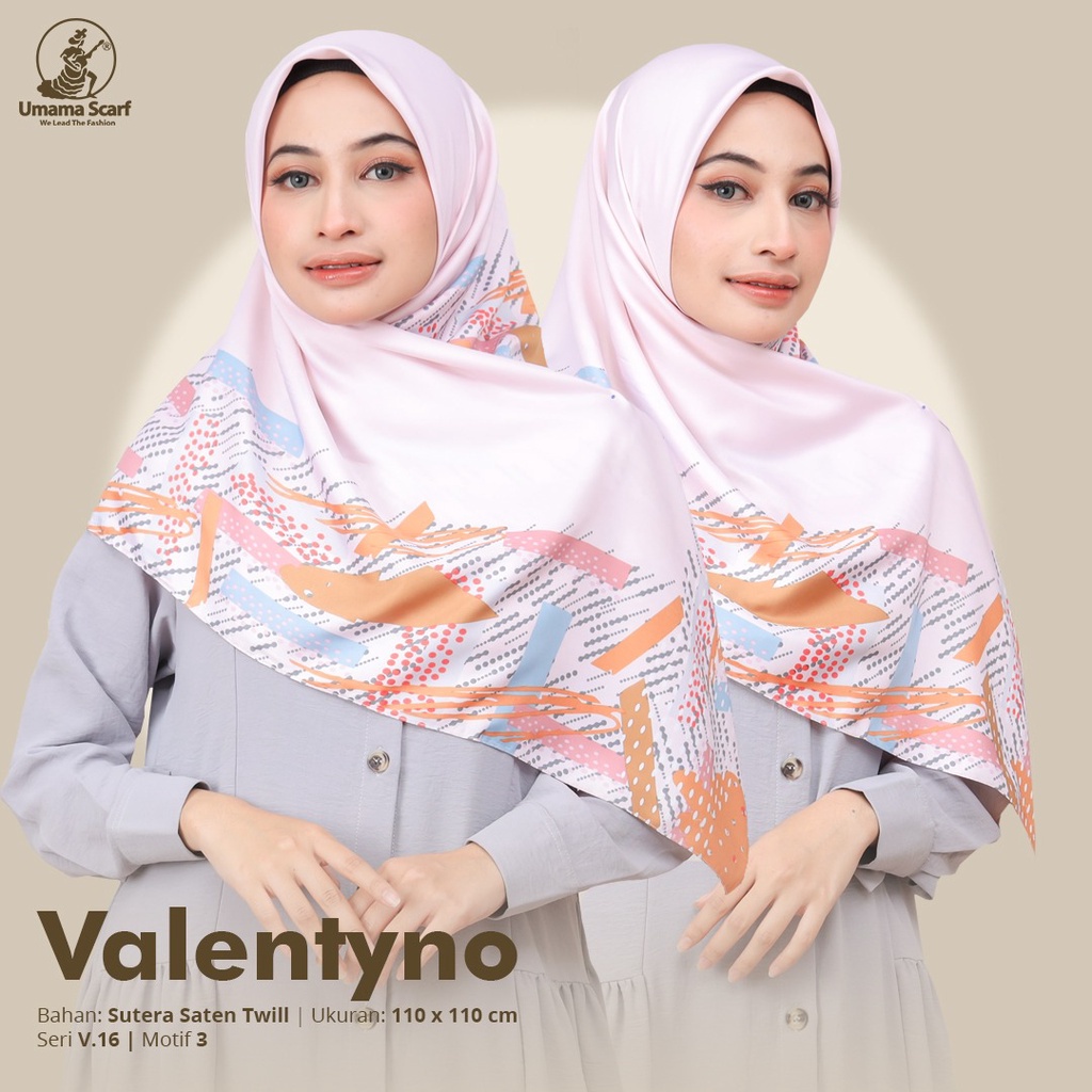 Jilbab segi empat valentyno umama scarf/Hijab Umama Motif valentyno kerudung segi empat/Promo hijab 