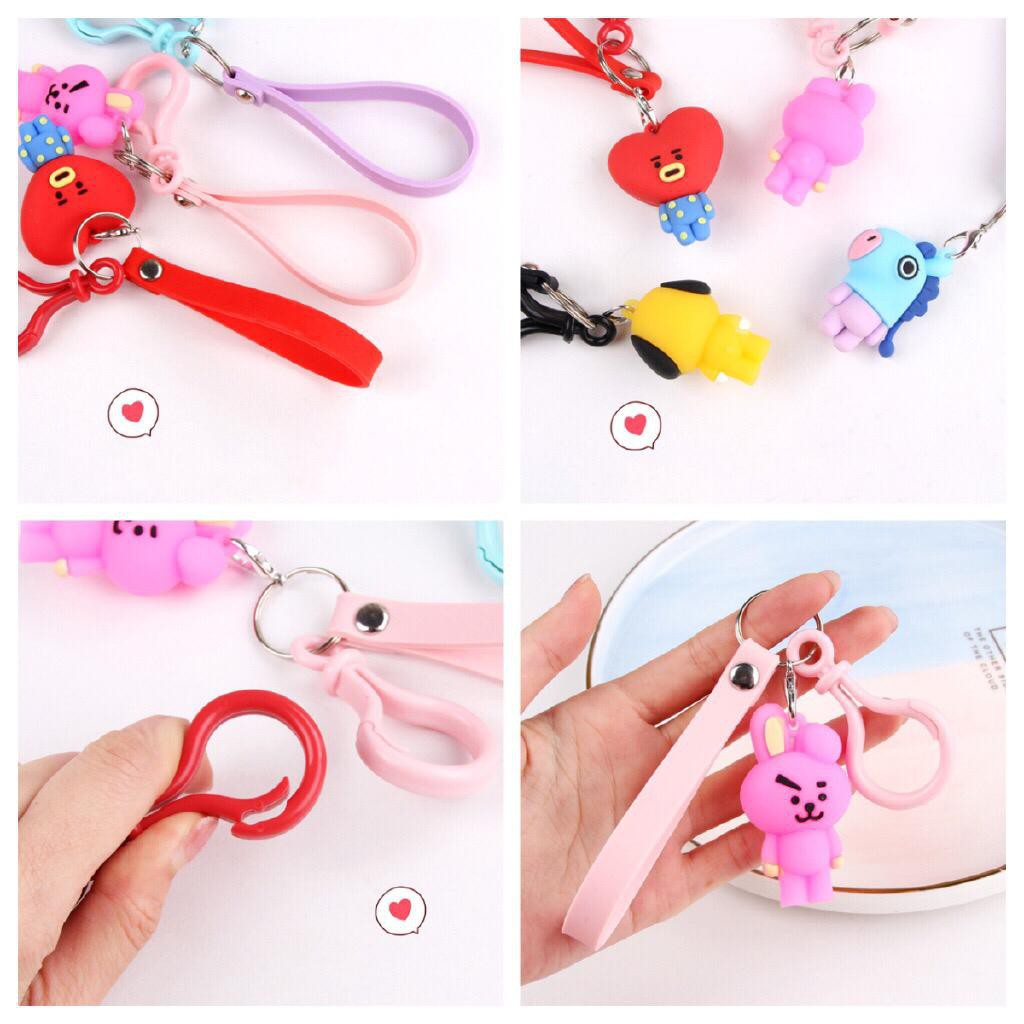 INFY - Gantungan Kunci Tas Boneka KPOP Keychain Motif BT21 Lucu Fashion Import A027 Murah COD