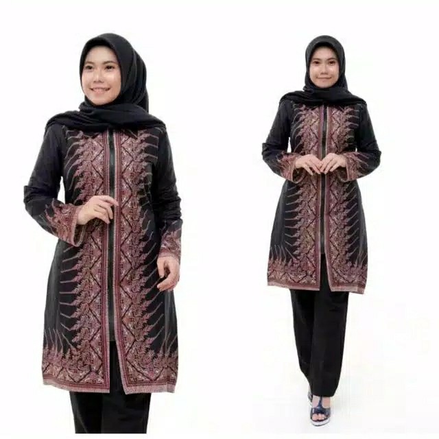 Tunik Batik Wanita Ziper Depan