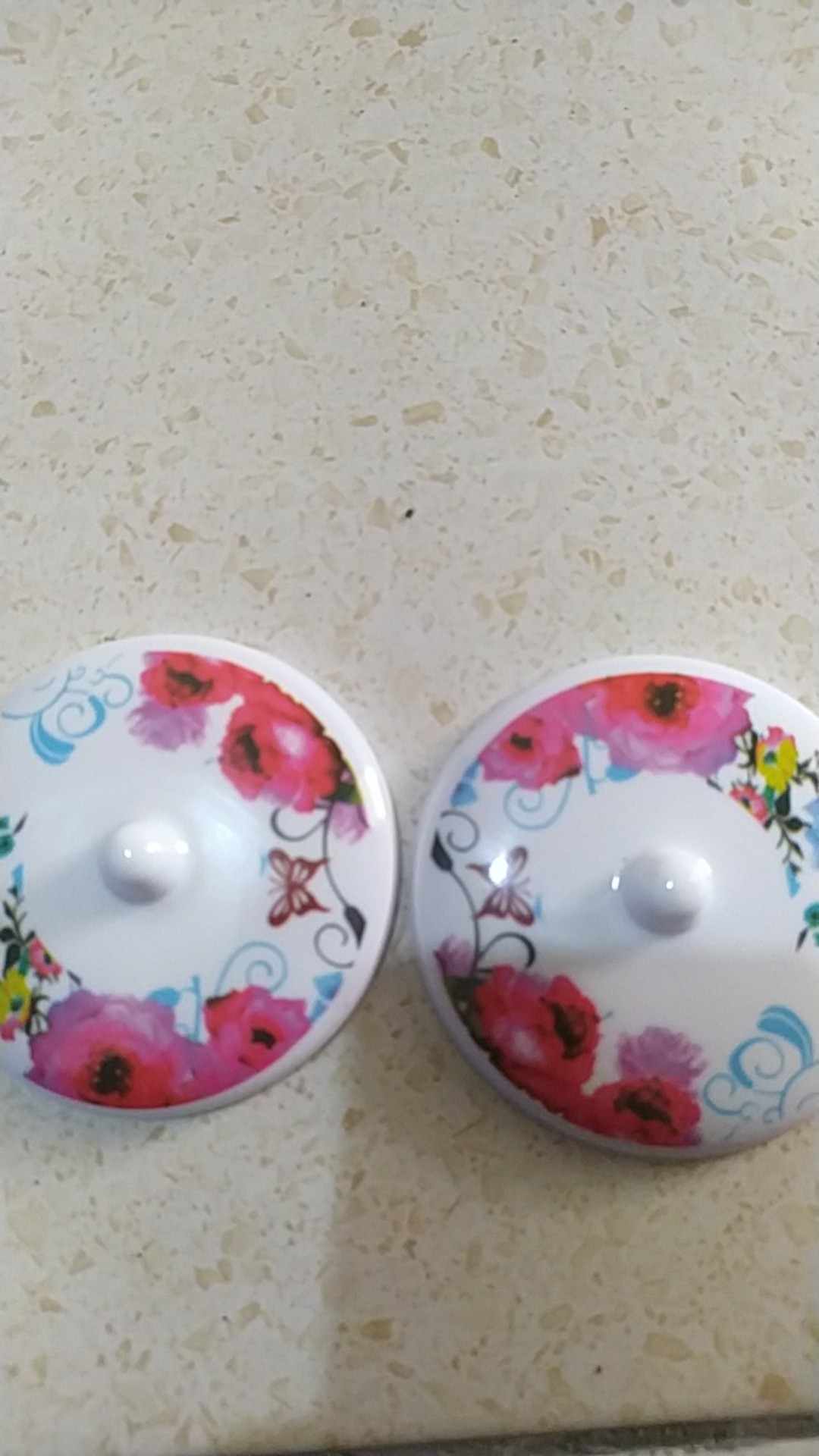 6bh Tutup Gelas Melamin Motif Bunga