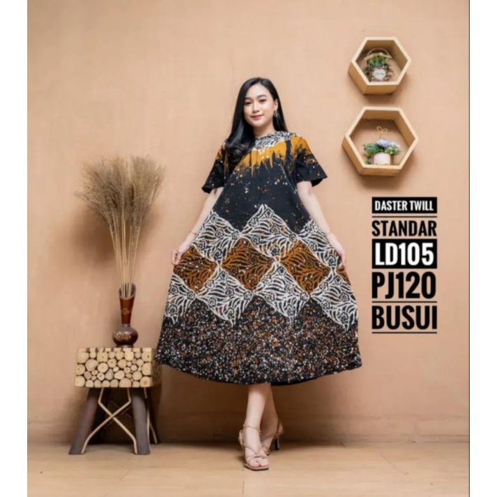 daster twill abstrak bahan tebal motif batik abstrak ld 105 daster busui pakaian wanita ibu hamil