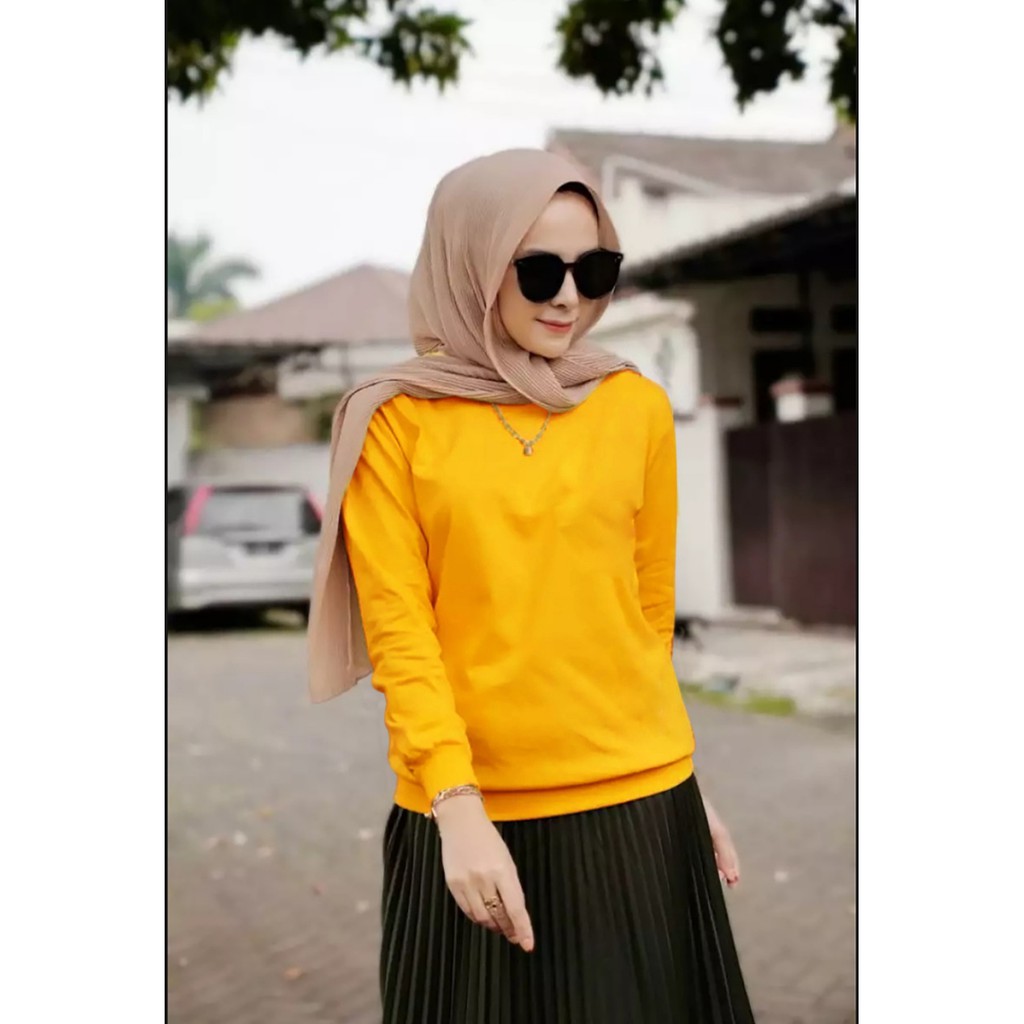 TOTOTAshop.Baju wanita POLOS TET,Bahan babyterry,Lengan panjang,ukuran M-L-XL.