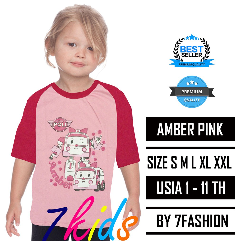 Kaos Anak laki-laki | Kaos Anak Perempuan | Pakaian anak Amber Pink