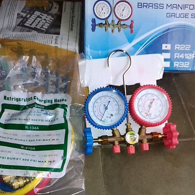 One Cool Brass Manifold Gauge Set. Alat Isi Freon Double Manifold