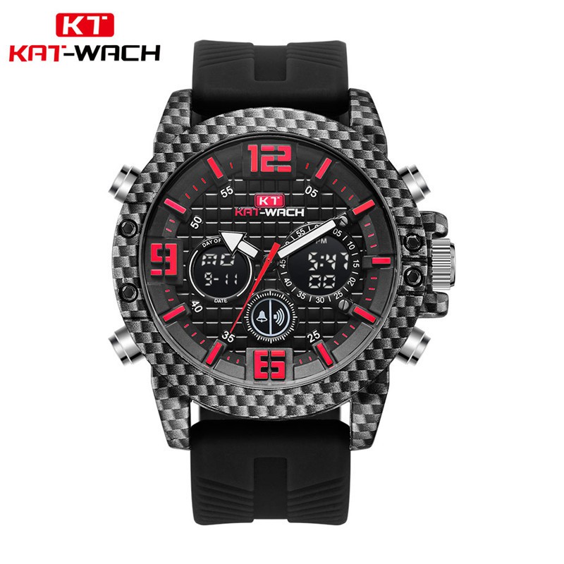 KAT-WACH KT1804 Jam Tangan Pria Digital Analog Tali Silicone WATCHKITE WKOS