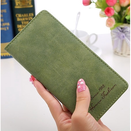 OILA dompet wanita basic panjang Korean purse retro lady long wallet bdo057(4d4)