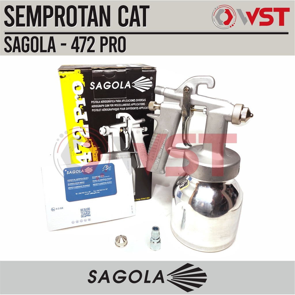 Spray Gun SAGOLA 472 PRO Original 600cc / Spray Gun Tabung Bawah