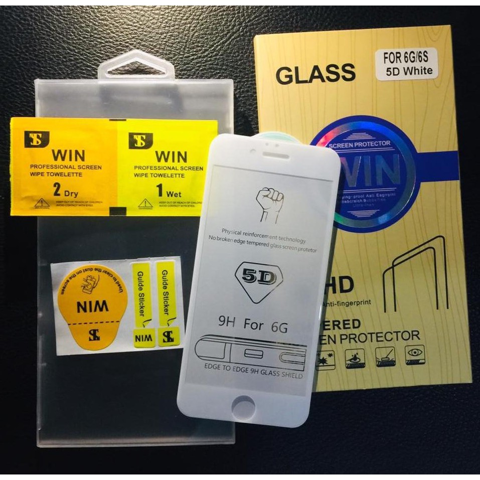 Tempered Glass WIN 5D iPhone 6 / 6S FULL COVER HD Anti Fingerprint 9H